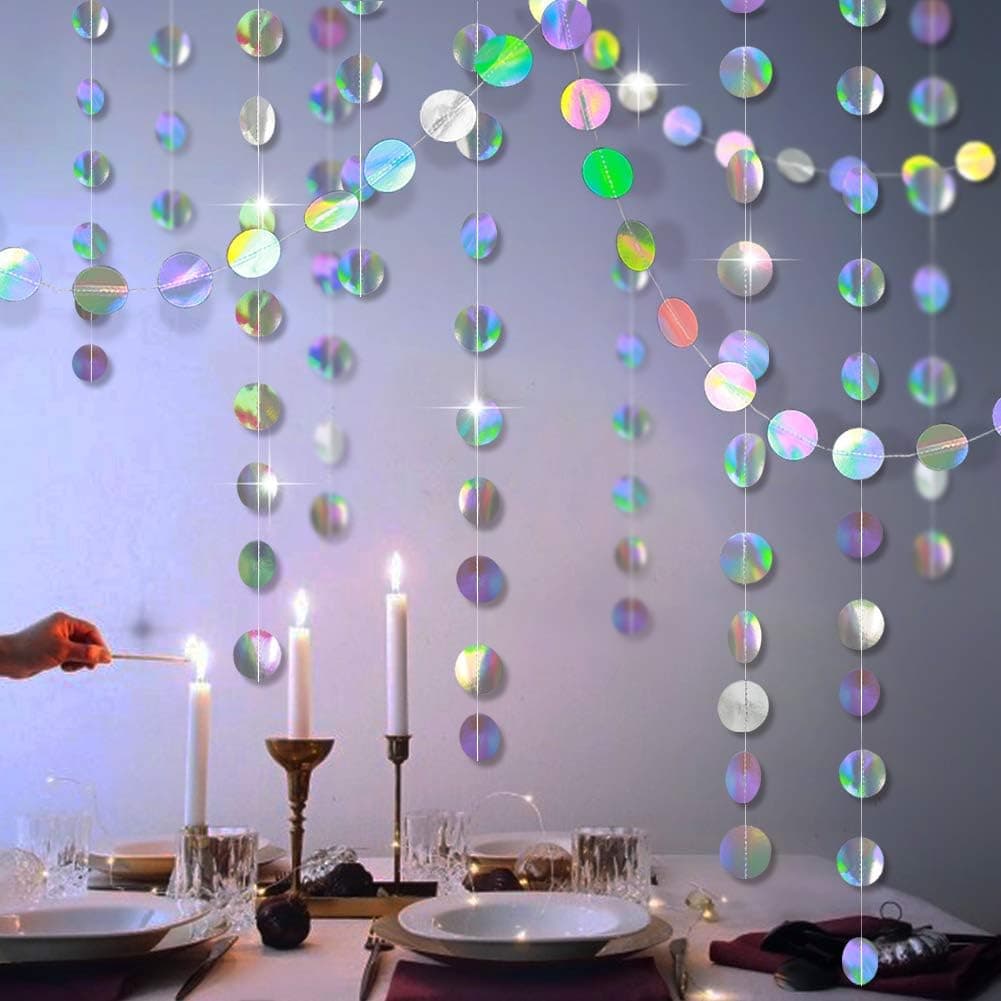 Iridescent Reflective Circles Garland